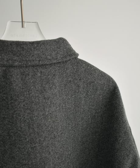 outer-02092　ウールライク ショートジップブルゾン　エクリュ　グレー　ブラウン