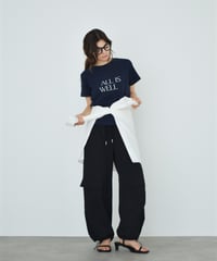 nh-tops-02613　コンパクト ロゴ Tシャツ　ホワイト　杢グレー　ネイビー