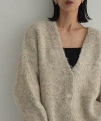 knit-02303　ヘアリー シャギーニット カーディガン　エクリュ