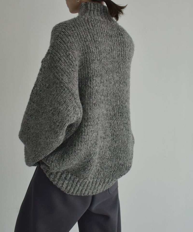 nonnative ニット・セーター グレーベージュ系 0480525J0076 knit-02146 ミックスカラーボリュームニット グレー ボルドー