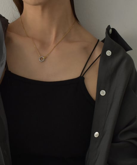 mb-necklace2-02071　ステンレス サークルトップ リンクネックレス