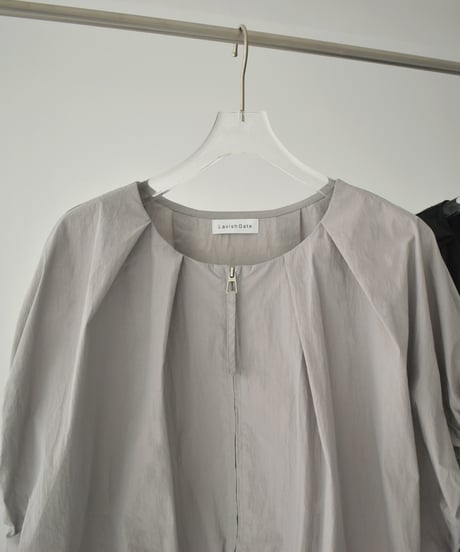 tops-02477　ダブルジップ バルーントップス　グレー　ブラック