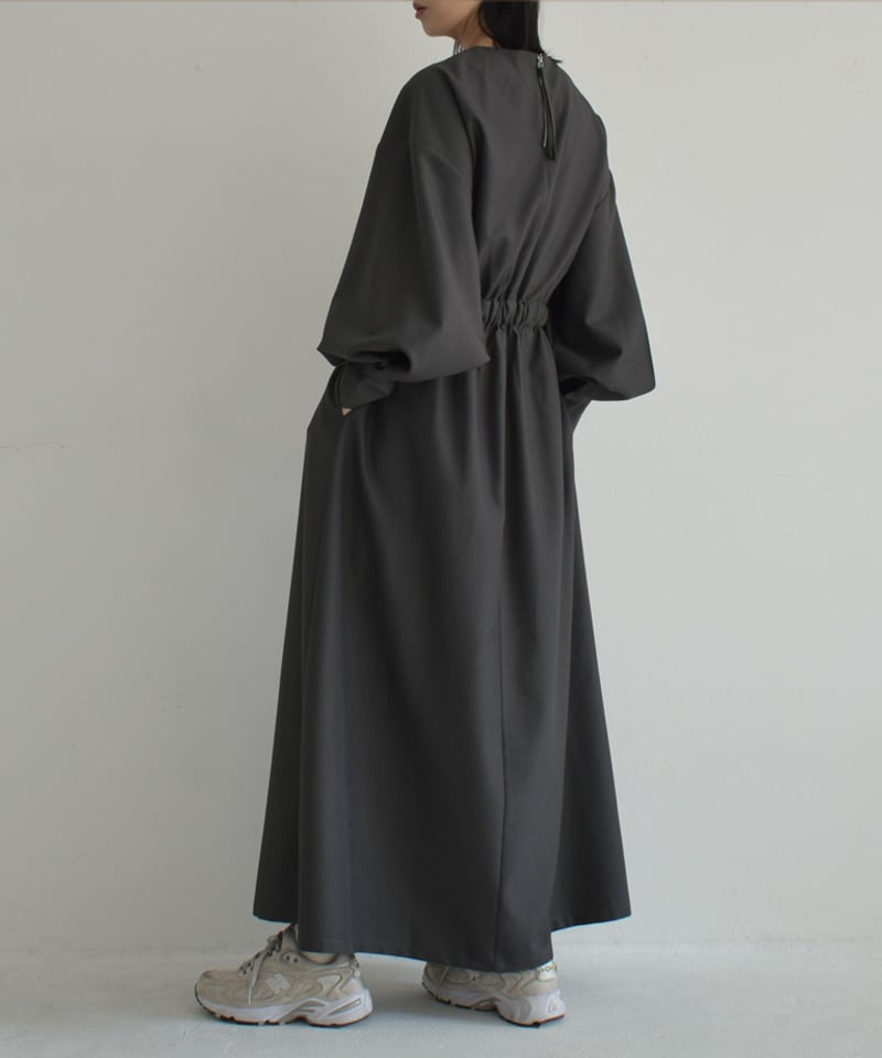 onepiece-12013 ウエストベルト ワンピース グレー ブラック | L a v i
