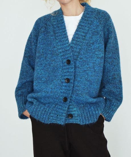 knit-02397　オーバー ニット カーディガン　ピンク　ブラウン　ブルー　グレー