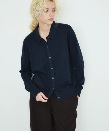nh-knit-02398　コットン シャツニット　ネイビー　グレー