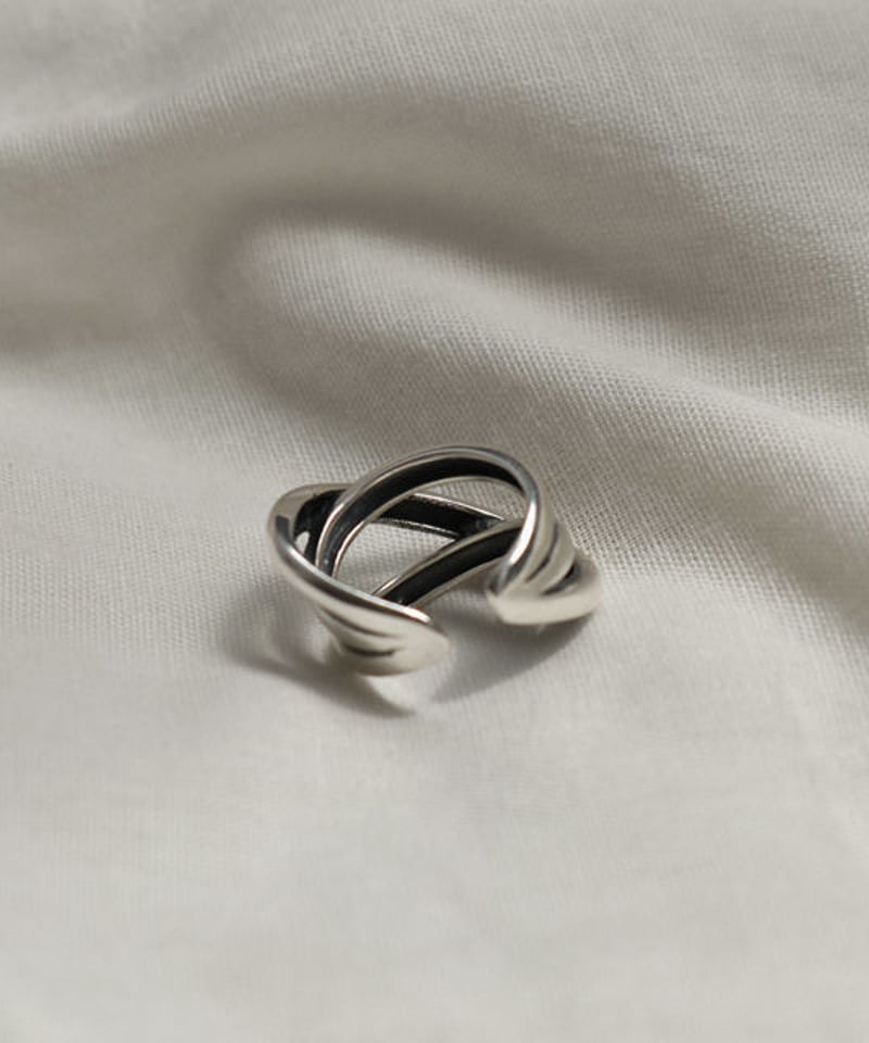 mb-ring2-02081 SV925 多重クロスボリュームリング シルバー925 | L