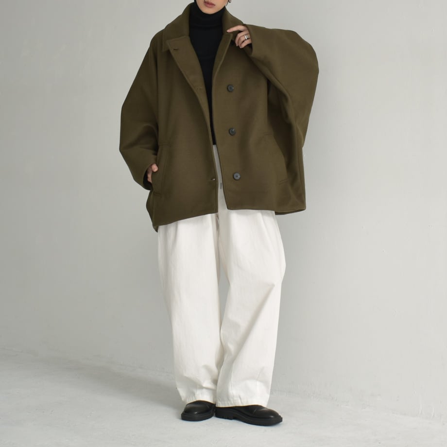 coat-02053 ドルマンスリーブ ミディ コート カーキ ブラック coat-02053 ドルマンスリーブ ミディ コート カーキ ブラック