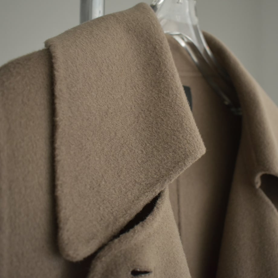 coat-02030 ウール トレンチコート リバー仕立て モカ | L coat-02030 ウール トレンチコート リバー仕立て モカ | L