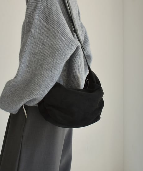 nh-bag2-02660　フェイクスエード サイドギャザー バッグ　ブラウン　ブラック