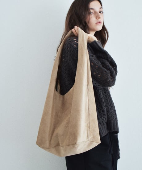 nh-bag2-02682　フェイクスエード トートバッグ　ベージュ