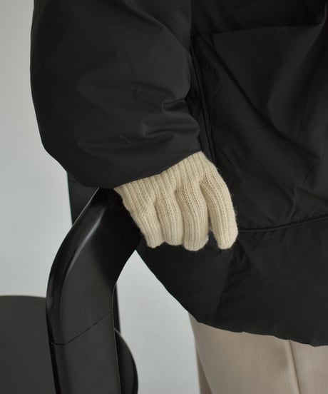 mb-gloves-02013　フィンガースリット ニット グローブ　ベージュ　グレー　マスタード　ブラック