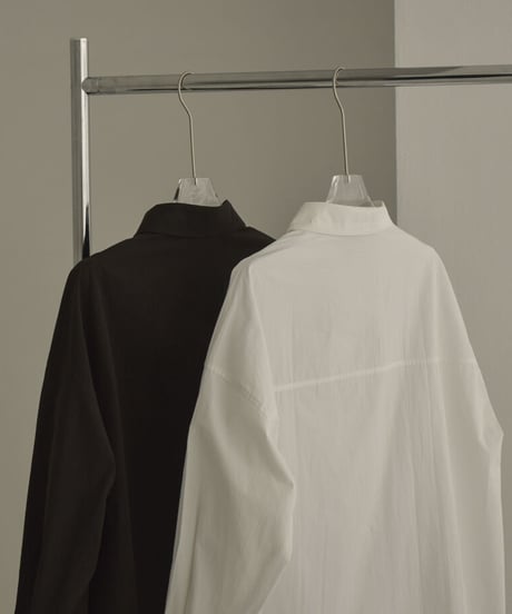 tops-02379　コットンラグランドレスシャツ　ホワイト　ブラック