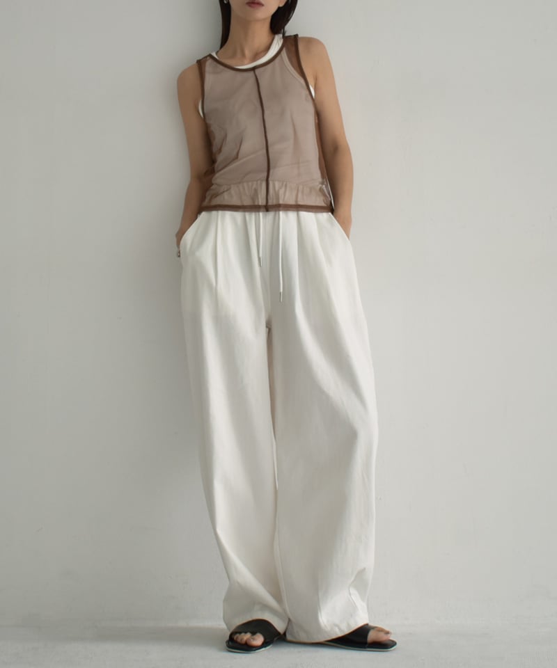 ホワイト タンクトップ nh-tops-02502 センターシーム シアータンクトップ ホワイト