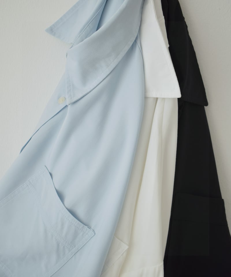 tops-02609 オーバーサイズ ルーズ シャツ ホワイト ブルー ブラック