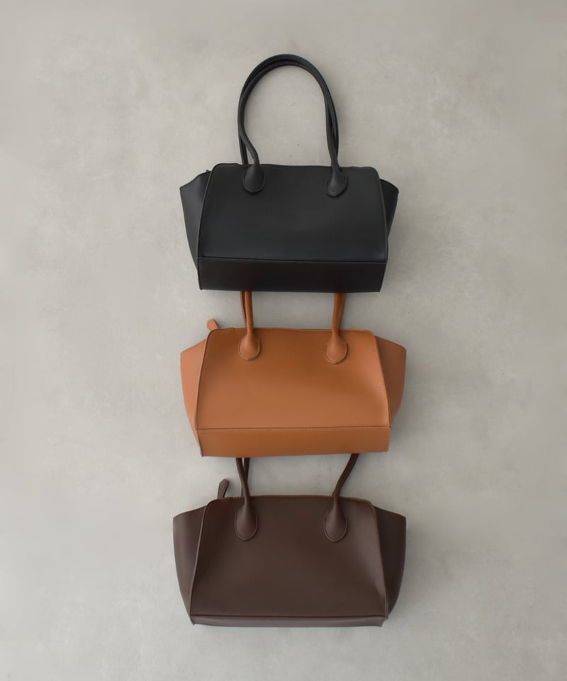 bag2-02670 フェイクレザー トート バッグ キャメル ブラウン ブラック