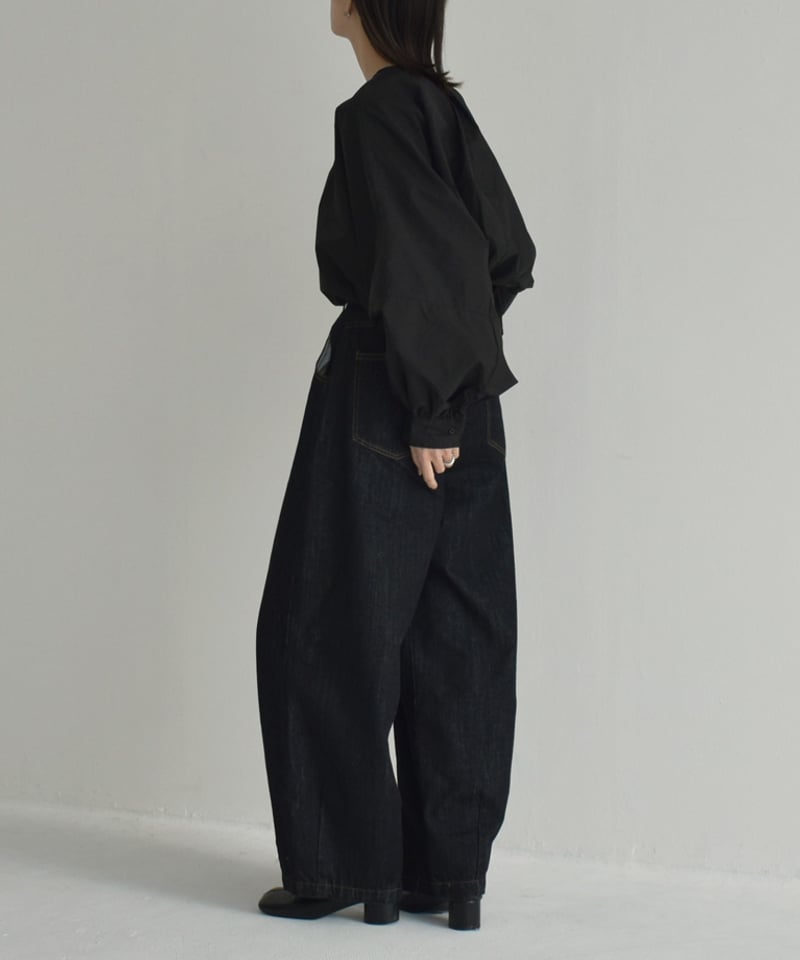 【ごんごん】1914~25デイツ　X.L.C.R ベルボトム bottoms-02209 タックコクーンデニムパンツ インディゴ ブルー