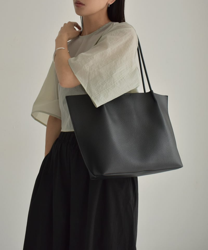 トート　ポーチ付き　ブラック bag2-02652 トート バッグ ポーチ付き エクリュ モカ ブラック | L a v