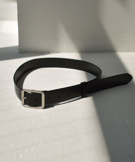 belt-02037　本革 スクエアバックル レザーベルト  ブラック