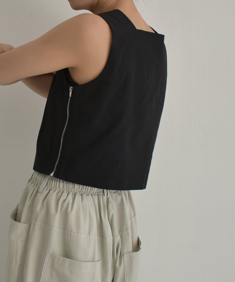 nh-tops-02465 スクエアネックノースリーブ トップス ホワイト