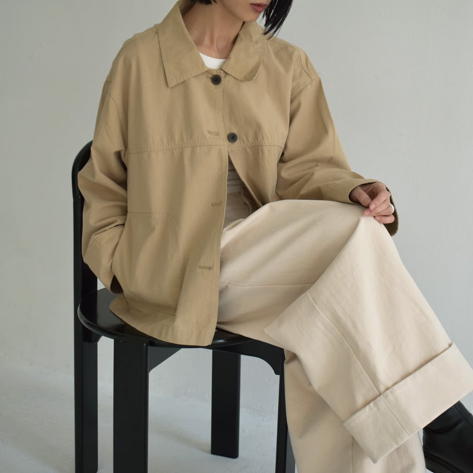 outer-02086 ステンカラー ショートコート ベージュ ブラック outer-02086 ステンカラー ショートコート ベージュ ブラック