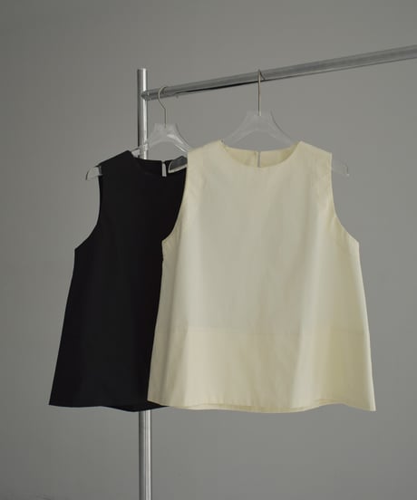 nh-tops-02501　ノースリーブ tent ブラウス　アイボリー　ブラック