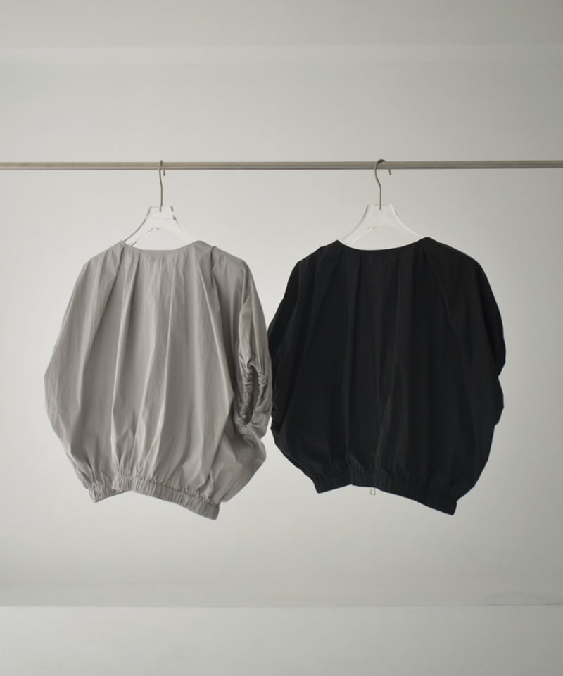 tops-02477 ダブルジップ バルーントップス グレー ブラック | L