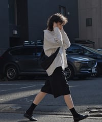 tops-02582　レギュラーカラー コットン シャツ　グレージュ　ブルーグリーン　ブラック