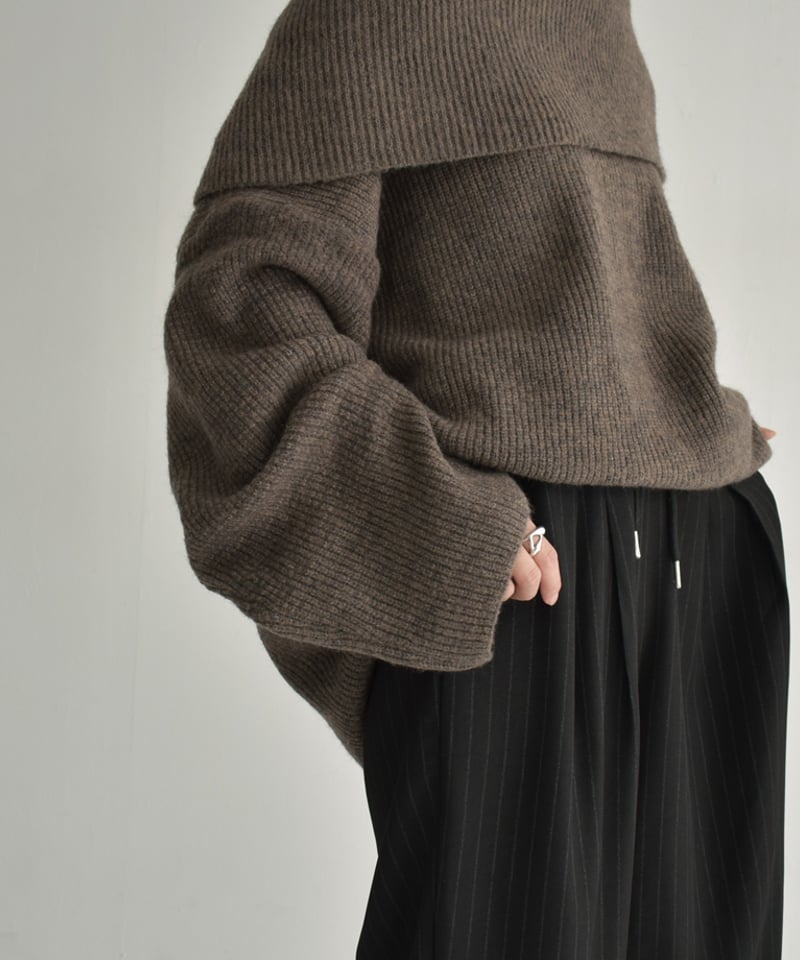 ウィムガゼット ブラック オフショルダー 五分袖ニット MAISON SPECIAL ニット セーター 「25AW PRE-ORDER」Multiway