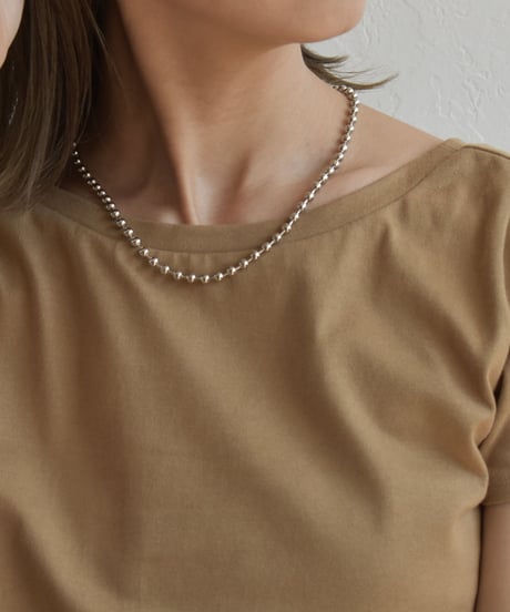 mb-necklace2-02033　日本製　ボールチェーン ネックレス　5mm玉　ショートタイプ　☆WA04