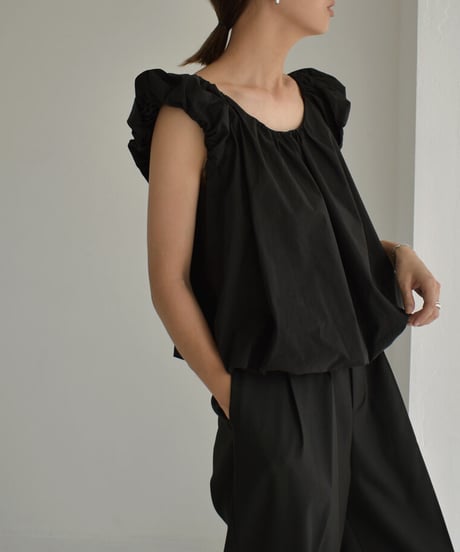 tops-02419　2way バルーンブラウス　アイボリー　ブラック