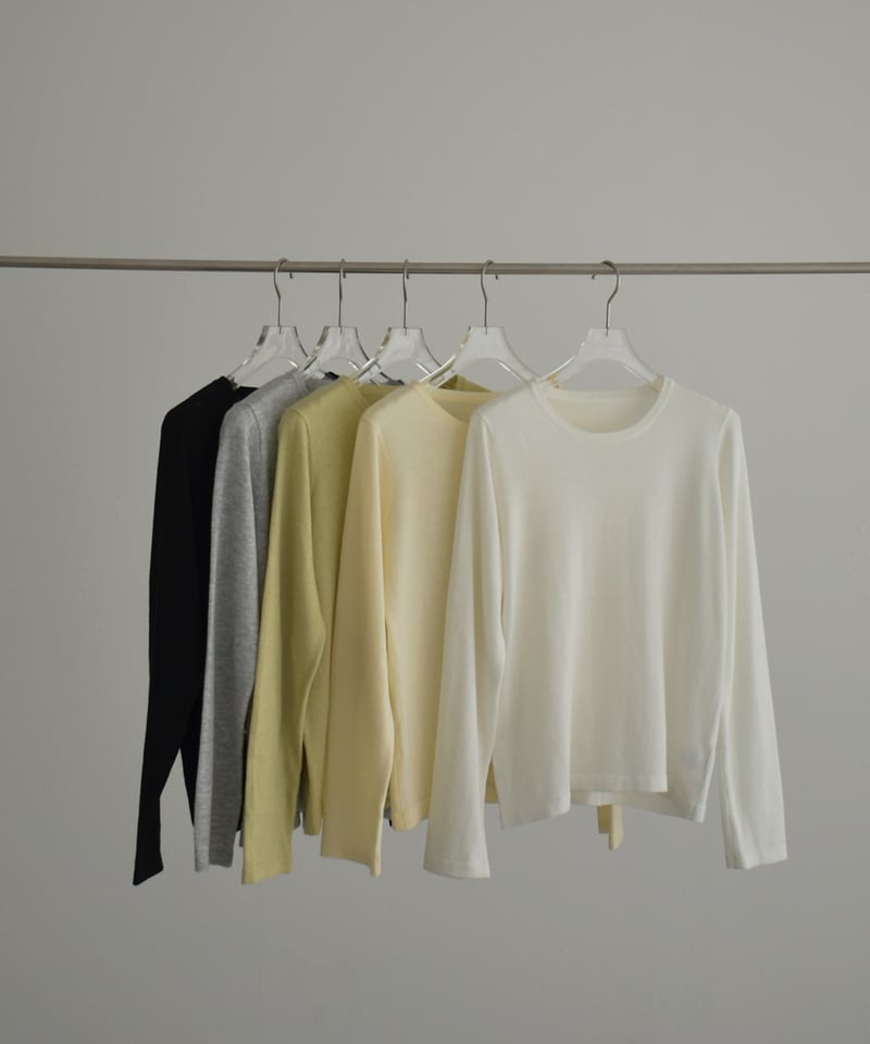 nh-knit-02337 クルーネック シアーニット エクリュ クリーム イエロー