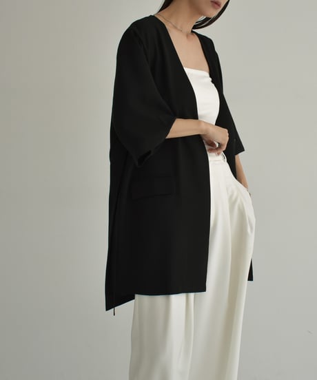【STUDIO ENUL】jacket-14001　2way オーバーサイズ ジャケット　ベージュ　ブラック