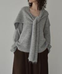 knit-02359　ショルダーニット セット　ベージュ　ライトグレー　ブラウン
