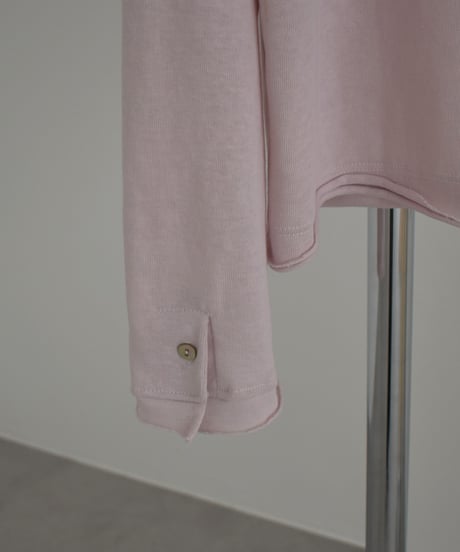 nh-tops-02586　カフススリーブ ロング カットソー　エクリュ　ピンク