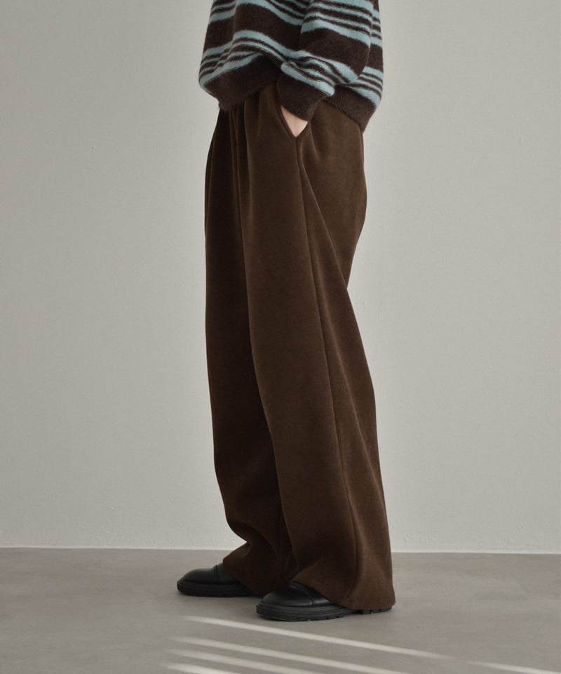 bottoms-02311 裏起毛 リラックス パンツ エクリュ ブラウン ブラック