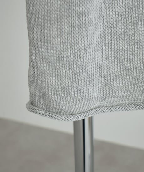 nh-knit-02385　リネン混 ノースリーブ ニット トップス　エクリュ　ベージュ　グレー