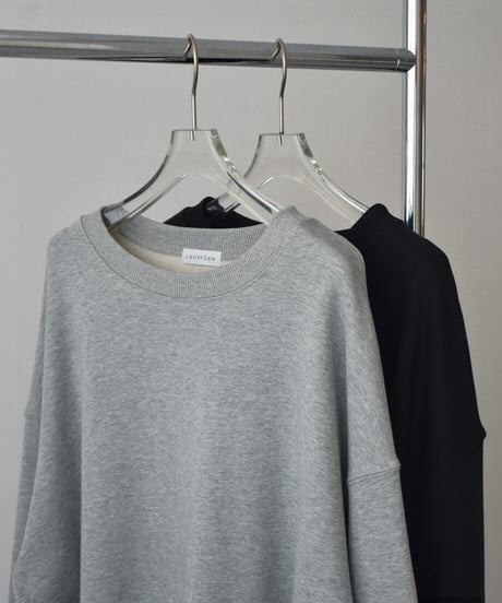 tops-02636　カットオフ スウェット プルオーバー　グレー　ブラック