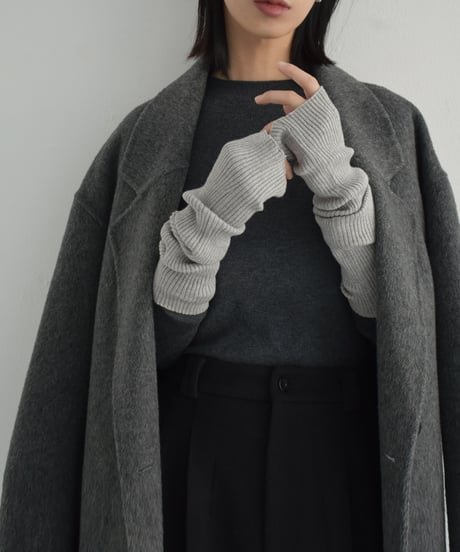 mb-gloves-02012　ロングタイプ リブアームウォーマー　エクリュ　グレー　ブルー　ブラック