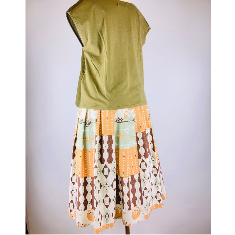 【タイムセール】【未使用に近い一点もの！】撫子座★パッチワーク スカート 未使用に近い！一点もの！】撫子座☆春のパッチワーク スカート