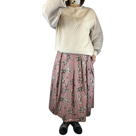 クマさんスカートピンク（裏地あり）