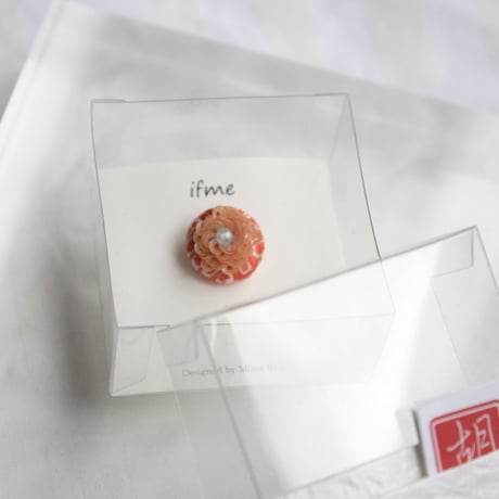 刺繍ブローチ（Kurumi和）ムーンストーン（６月誕生石）