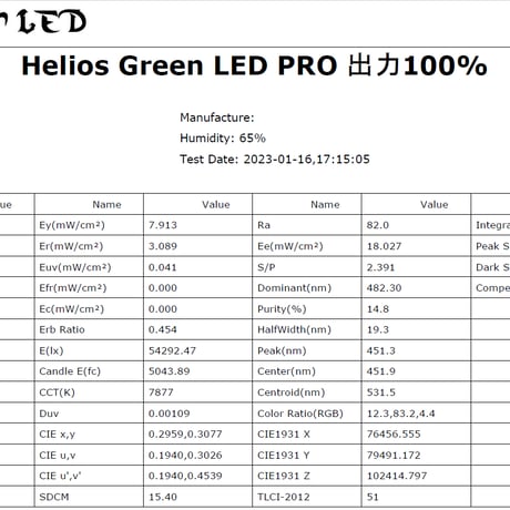 ◆ Helios Green LED PRO HGP-101 ／ 広域照射植物育成ライト 【ヘリオス PRO】