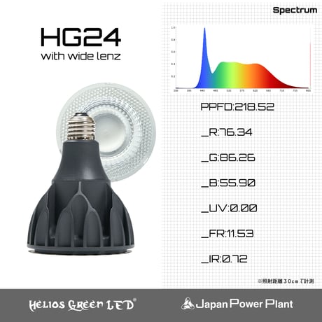 ◆ Helios Green LED HG24 ／ 超高輝度植物育成ライト 【ヘリオス】 ★広角レンズタイプ