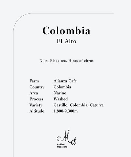 400g Colombia El Alto Washed - Medium Dark