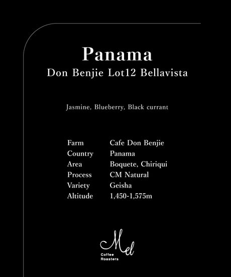 100g Panama Don Benjie Lot12 Bellavista Geisha CM Natural