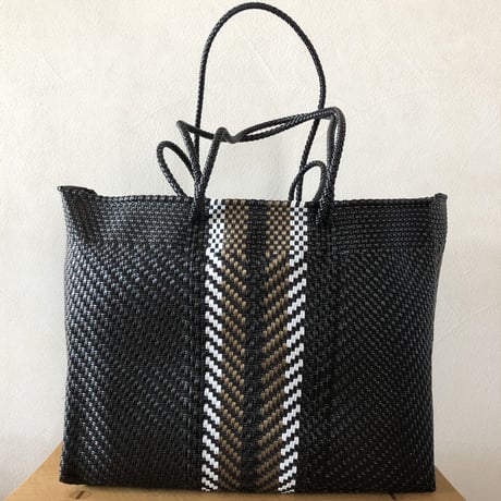 L size Mexican Plastic Tote bag メキシカントートバッグ　ロングハンド