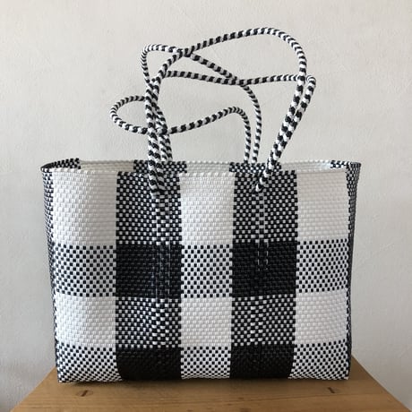 L size Mexican Plastic Tote bag メキシカントートバッグ　ロングハンド