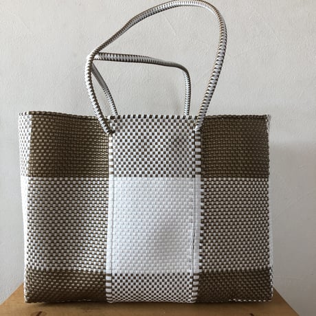 L size Mexican Plastic Tote bag メキシカントートバッグ　ロングハンドル