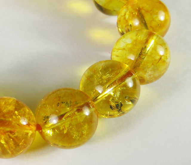 天然石ストーンブレスレット シトリン（熱処理） 12mm 16玉 内径15.5cm