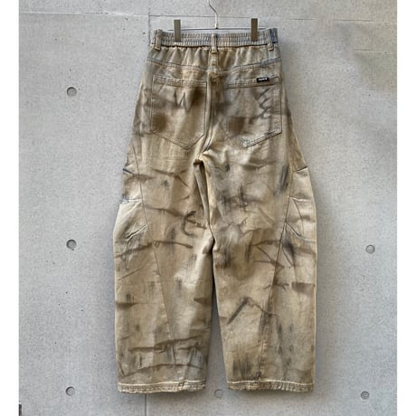 Camouflage curved wide pants
